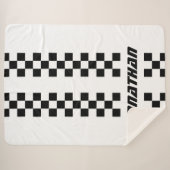 Naam Volledig aangepaste kleuren Dubbele gecheckte Sherpa Deken (Voorkant (horizontaal))