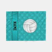 Naam volleybal zwarte turquoise halve cirkels fleece deken (Voorkant (Horizontaal))