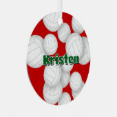 Naam volleybalspeler Keepsake Metalen Ornament (Voorkant Rechts)