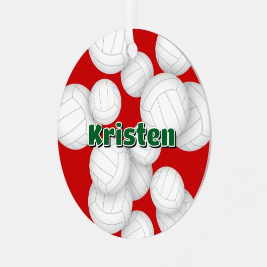 Naam volleybalspeler Keepsake Metalen Ornament (Voorkant links)