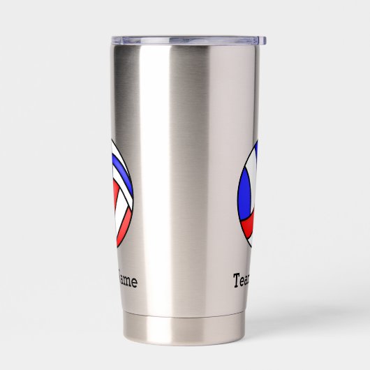 Naam volleybalteam geïsoleerde drinkbeker (Links)