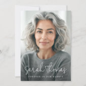 Naam voor altijd in ons hart foto begrafenissympat bedankkaart (Voorkant)