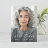 Naam voor altijd in ons hart foto begrafenissympat bedankkaart (Staand voorkant)