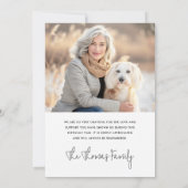 Naam voor altijd in ons hart foto begrafenissympat bedankkaart (Achterkant)