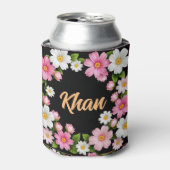 Naam voor witte en roze bloemen blikjeskoeler (Blikje Voorkant)