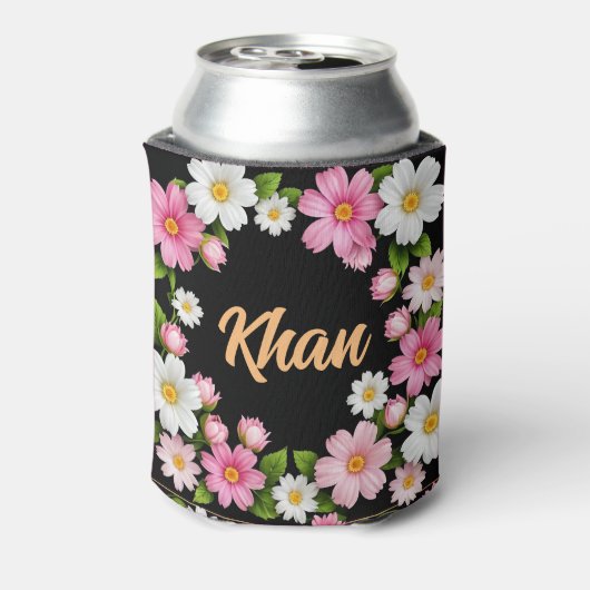 Naam voor witte en roze bloemen blikjeskoeler (Blikje Achterkant)