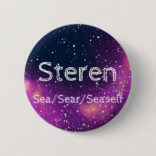 Naam ___ + Voornaamwoorden Aanpasbaar Sterrenstels Ronde Button 5,7 Cm