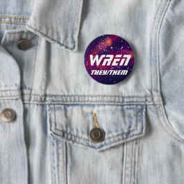 Naam ___ + Voornaamwoorden Aanpasbare Melkweg Ronde Button 5,7 Cm