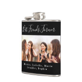 Naam vriendinnen voor altijd zwart wit foto heupfles (Links)