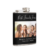 Naam vriendinnen voor altijd zwart wit foto heupfles (Rechts)