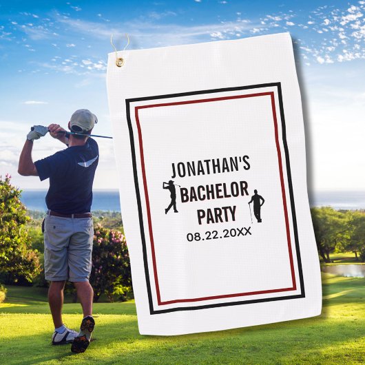 Naam vrijgezellenfeest Datum Golfhanddoek