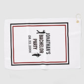 Naam vrijgezellenfeest Datum Golfhanddoek (Horizontaal)