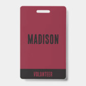 Naam vrijwilliger All Access Pass evenement bordea Badge (Voorzijde)