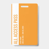 Naam vrijwilliger All Access Pass Evenement geel S Badge (Achterkant)