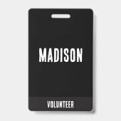 Naam vrijwilliger All Access Pass-evenement grijs Badge (Voorzijde)