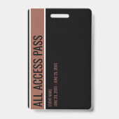 Naam vrijwilliger All Access Pass Evenement Zwart Badge (Achterkant)