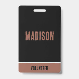 Naam vrijwilliger All Access Pass Evenement Zwart  Badge