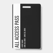 Naam vrijwilliger All Access Pass-evenement Zwart Badge (Achterkant)
