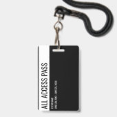 Naam vrijwilliger All Access Pass-evenement Zwart Badge (Achterkant met lanyard)