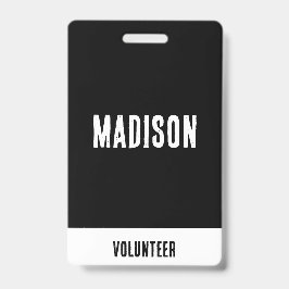 Naam vrijwilliger All Access Pass-evenement Zwart  Badge