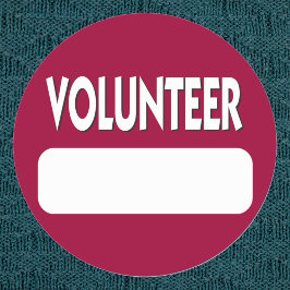 Naam Vrijwilliger Tag Badge Ronde Sticker