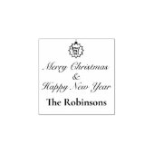 naam Vrolijk kerstfeest en gelukkig nieuwjaar Rubberstempel (Afrduk)