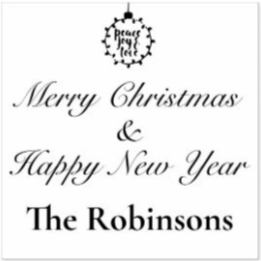 naam Vrolijk kerstfeest en gelukkig nieuwjaar Rubberstempel