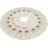 Naam: Vrolijk kerstfeest Filigree Angel Red/Cream Kerstboom Rok (Gekanteld)