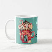 Naam, Vrolijk Kerstfeest Magisch Snoep Huis 11oz Koffiemok (Links)