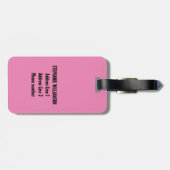 Naam Vrouw Golfspeler Golfing Golfer Roze Zwart Bagagelabel (Achterkant horizontaal)