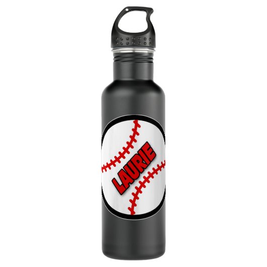 Naam vrouw op Baseball LAURIE V-Neck Waterfles (Voorkant)