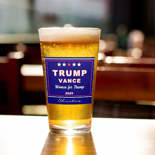 Naam, Vrouwen voor Trump 2024 Verkiezing Keepsake  Glas