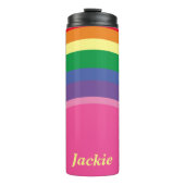 Naam w/Rainbow Pride Thermische Tumbler Thermosbeker (Voorkant)