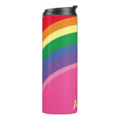 Naam w/Rainbow Pride Thermische Tumbler Thermosbeker (Gedraaid links)