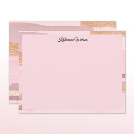 Naam || Watercolor Blush Roze Mauve Lijst Notitiekaartje