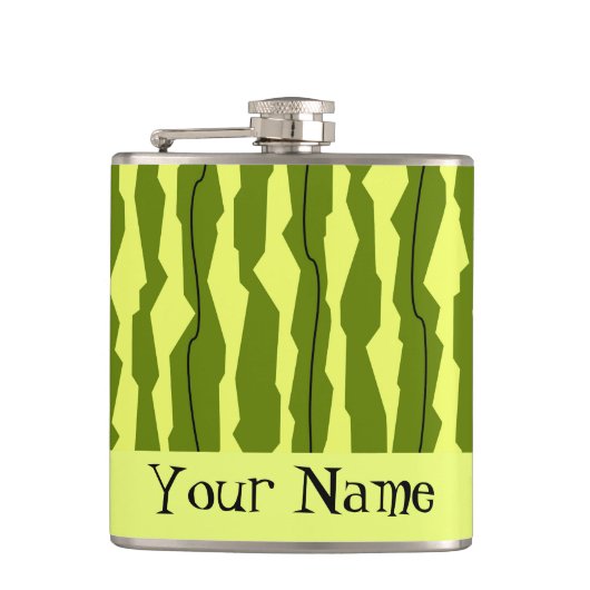 Naam Watermeloen Stripe Heupfles (Voorkant)