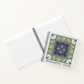Naam Waterverf Abstract Geometric Pattern Blue Notitieboek (Binnen)