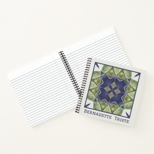 Naam Waterverf Abstract Geometric Pattern Blue Notitieboek (Binnen)