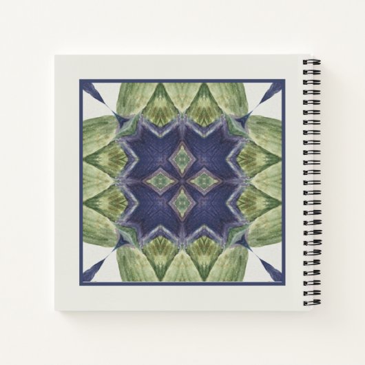 Naam Waterverf Abstract Geometric Pattern Blue Notitieboek (Achterkant)