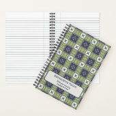 Naam Waterverf Abstract vierkant Geometric Blue Notitieboek (Binnen)