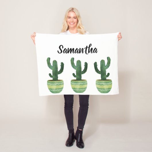 Naam waterverf Cactus Fleece Deken (In situ)