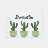 Naam waterverf Cactus Fleece Deken (Voorkant (Horizontaal))