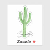 Naam waterverf Cactus Sticker (Vel)
