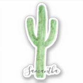 Naam waterverf Cactus Sticker (Voorkant)