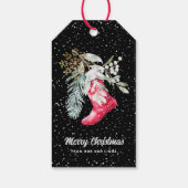 Naam Waterverf Elegant Kous Script Vakantie Cadeaulabel (Achterkant)