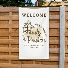 Naam waterverf Family Reunion Script Tree Spandoek