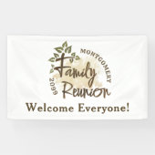 Naam waterverf Family Reunion Script Tree Spandoek (Horizontaal)