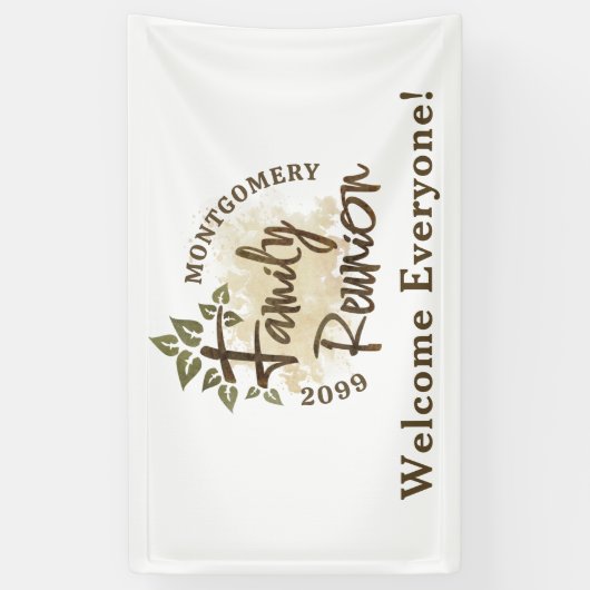 Naam waterverf Family Reunion Script Tree Spandoek (Verticaal)