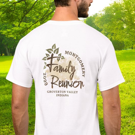 Naam waterverf Family Reunion Script Tree T-shirt