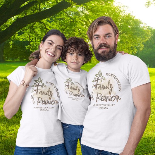 Naam waterverf Family Reunion Script Tree T-shirt